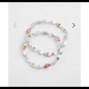 J.Jill hand brushed mixed metal stretch bracelet